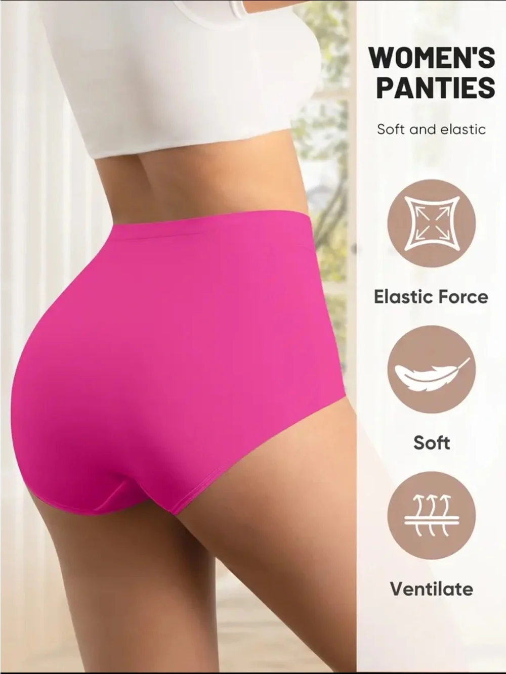 🆕👙 (2) High-Waist Pink Shaping Panty - Breathable Comfort 2 pieces
